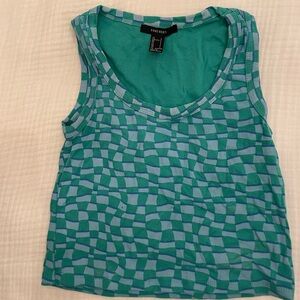 Forever 21 Patterned Crop Tank Top, S